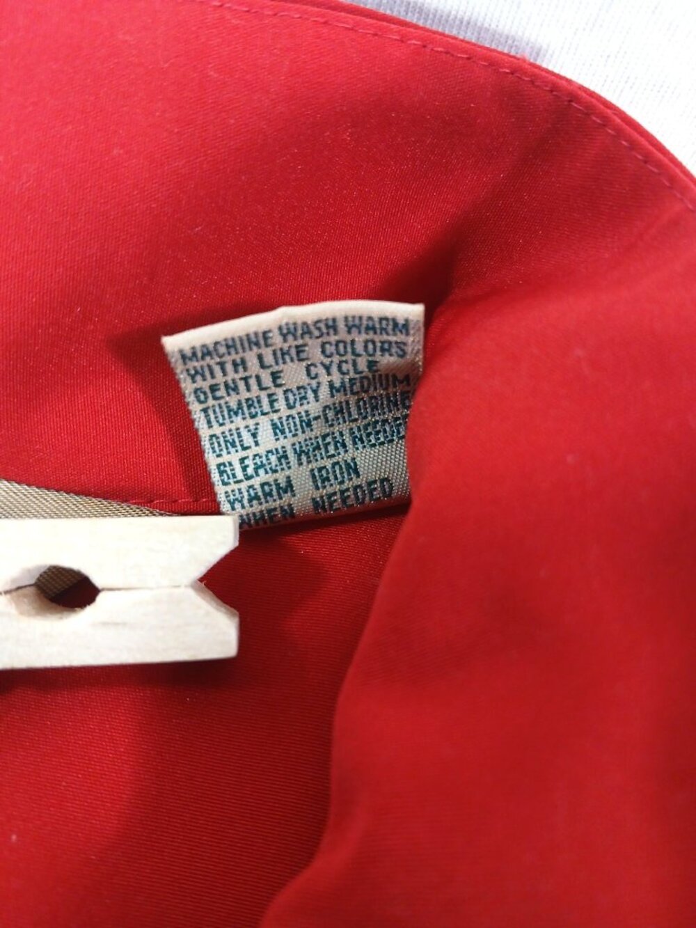 Vintage 80s Hill Archer Red High Neck Pleated Blouse Size 12 Long Sleeve Pleated - Picture 16 of 16